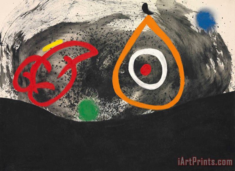 Joan Miro Tete, 1970 Art Painting