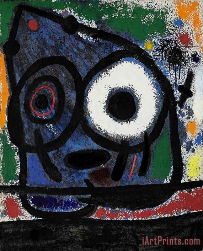 Joan Miro Tete Bleue Et Oiseau Fleche, 1965 Art Painting