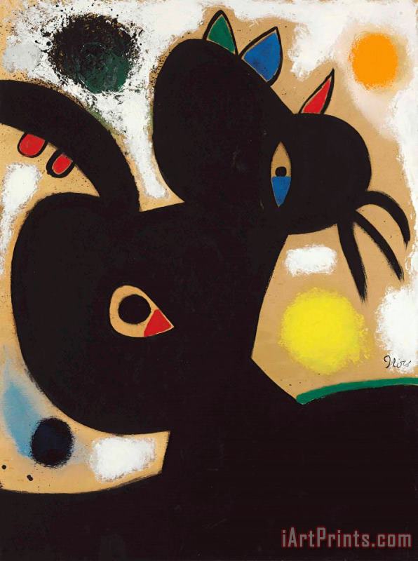 Joan Miro Tete De Femme, 1976 Art Print