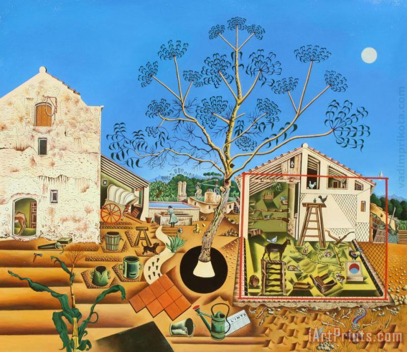 The Farm painting - Joan Miro The Farm Art Print