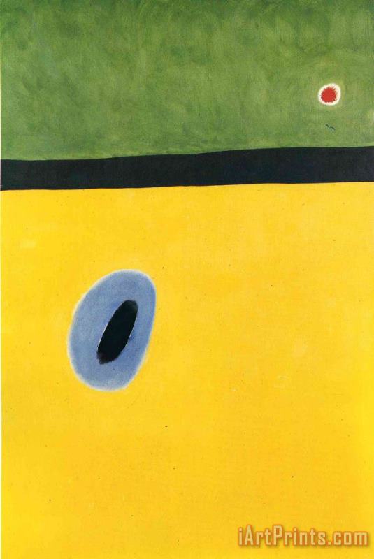 The Lark's Wing Encircled with Golden Blue Rejoins The Heart of The Poppy Sleeping on a Diamond painting - Joan Miro The Lark's Wing Encircled with Golden Blue Rejoins The Heart of The Poppy Sleeping on a Diamond Art Print