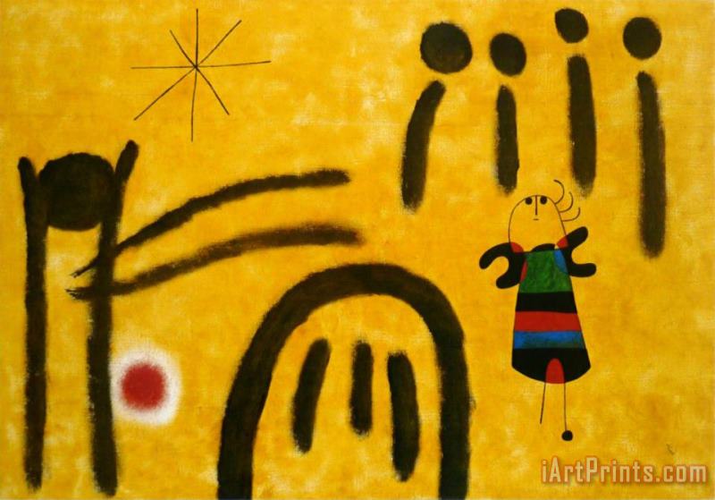Joan Miro The Little Fair Girl in The Park Art Painting