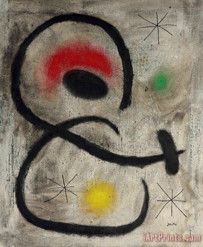 Untitled, 1962 painting - Joan Miro Untitled, 1962 Art Print