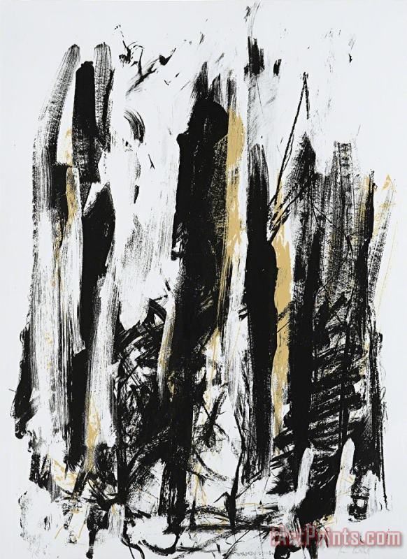 Joan Mitchell Arbres (black And Yellow), 1992 Art Print