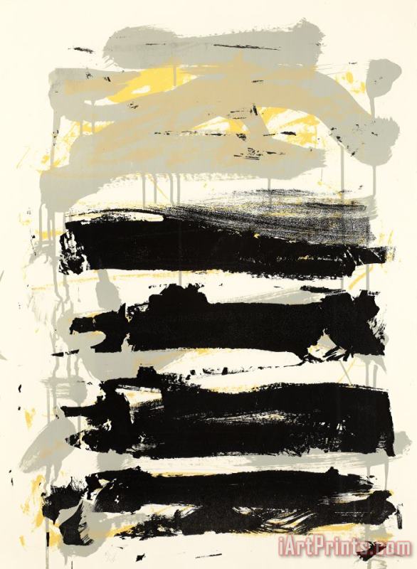 Champs (black, Gray, Yellow), 1991 1992 painting - Joan Mitchell Champs (black, Gray, Yellow), 1991 1992 Art Print