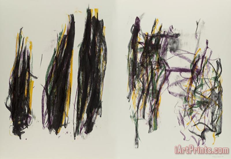 Trees Ii, Diptych, 1992 painting - Joan Mitchell Trees Ii, Diptych, 1992 Art Print