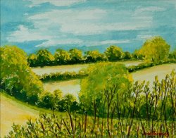 Joan Thewsey August Landscape Suffolk painting