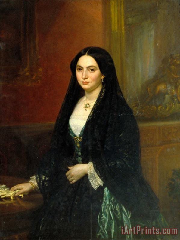 Portrait of Senyora Espalter painting - Joaquim Espalter Portrait of Senyora Espalter Art Print