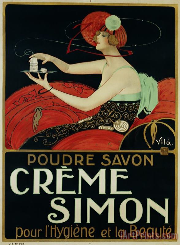 Creme Simon Poster painting - Joaquim Vayreda Creme Simon Poster Art Print