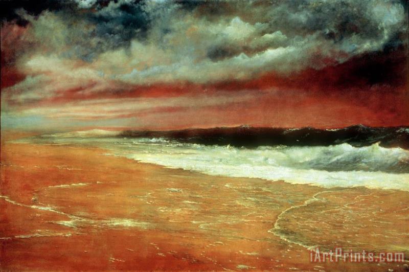 Joaquin Clausell Late Afternoon by The Sea (the Red Wave) Art Painting