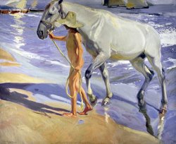 Joaquin Sorolla y Bastida Washing the Horse painting