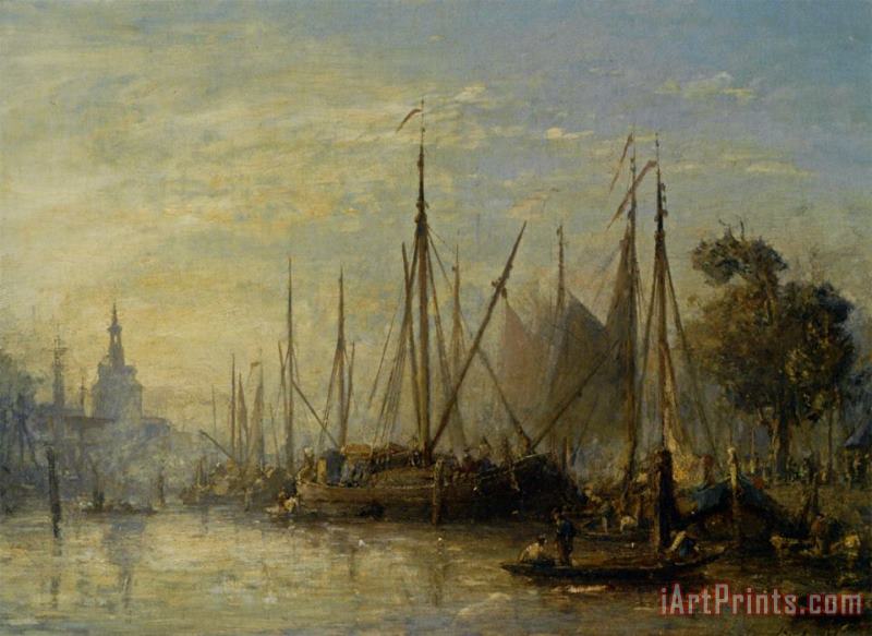 Johan Barthold Jongkind Le Port De Rotterdam Art Painting