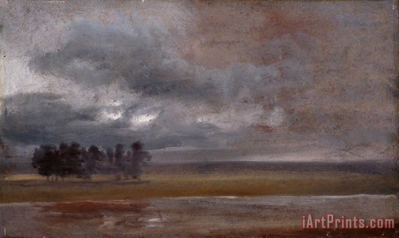 Johan Christian Dahl The Elbe in Rain Art Painting