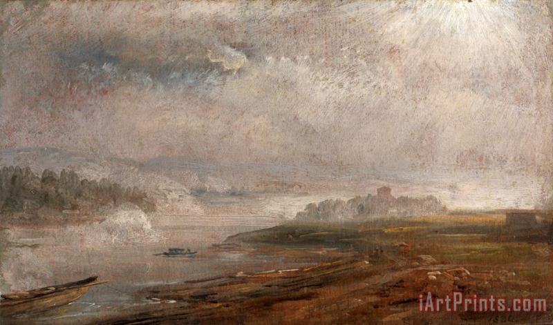 Johan Christian Dahl The Elbe on a Foggy Morning Art Painting