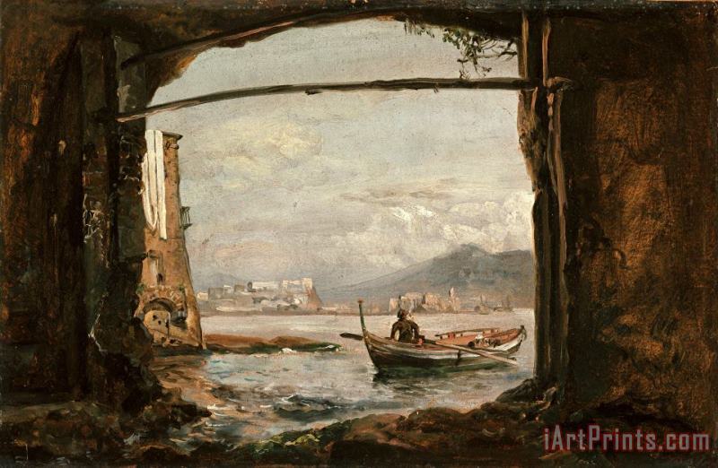 Johan Christian Dahl View From a Grotto Near Posillipo Art Print