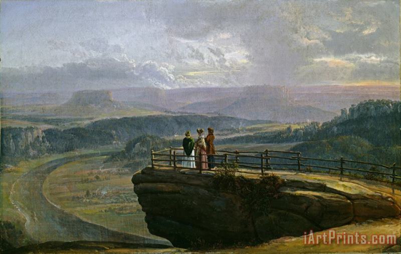 View From Bastei painting - Johan Christian Dahl View From Bastei Art Print