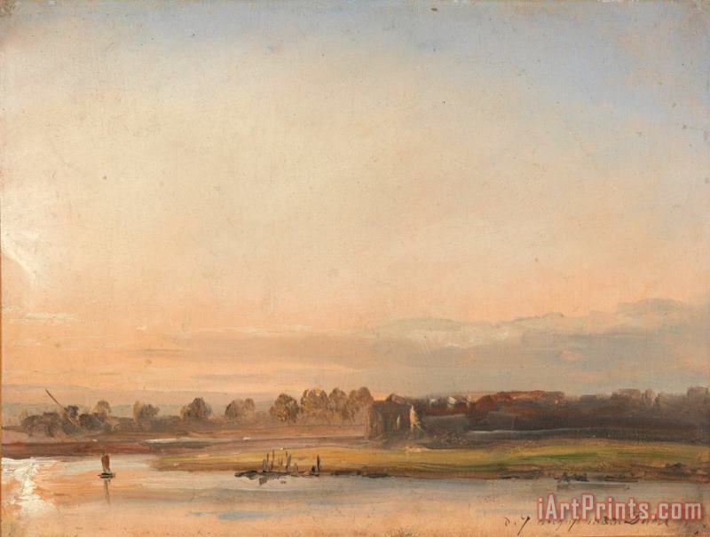 View of The Elbe painting - Johan Christian Dahl View of The Elbe Art Print