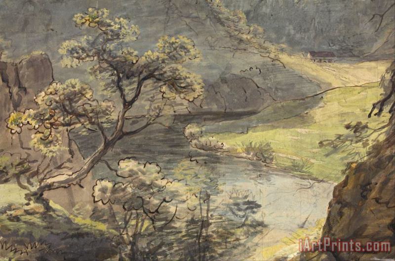 River Landscape painting - Johann Georg von Dillis  River Landscape Art Print
