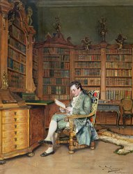 Johann Hamza The Bibliophile painting