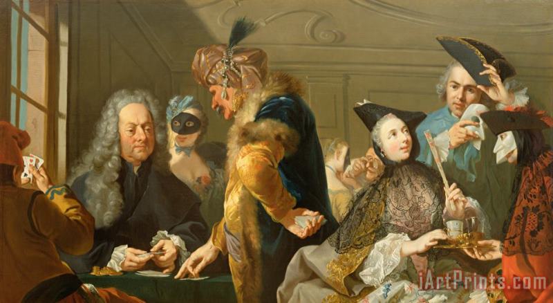 Johann Heinrich Tischbein Gamblers In The Foyer Art Print