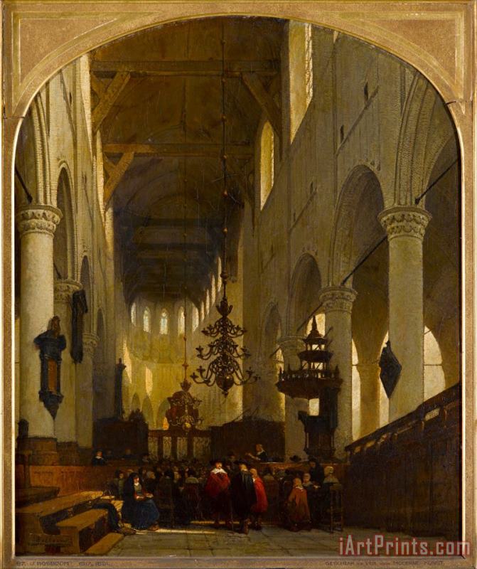 Johannes Bosboom The Pieterskerk in Leiden Art Painting