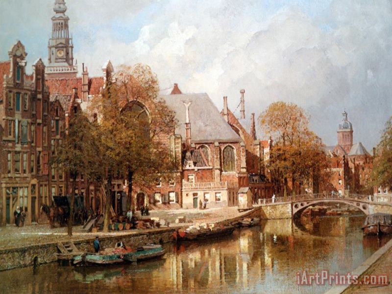Johannes Christiaan Karel Klinkenberg The Oude Kerk And St. Nicolaaskerk, Amsterdam Art Print