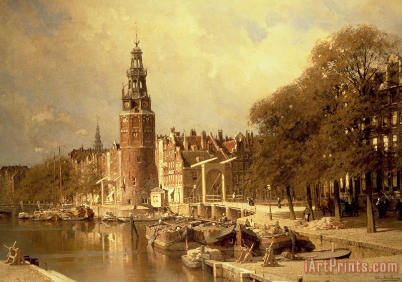 Johannes Karel Christian Klinkenberg View Of The Kalk Market In Amsterdam Art Print