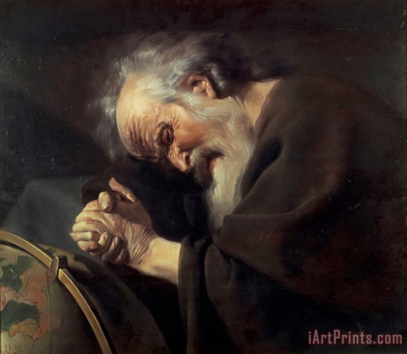 Heraclitus painting - Johannes Moreelse Heraclitus Art Print