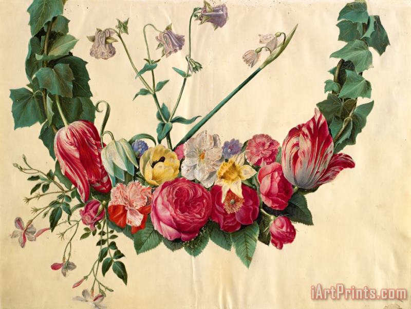 Blomsterranke painting - Johannes Simon Holtzbecher Blomsterranke Art Print