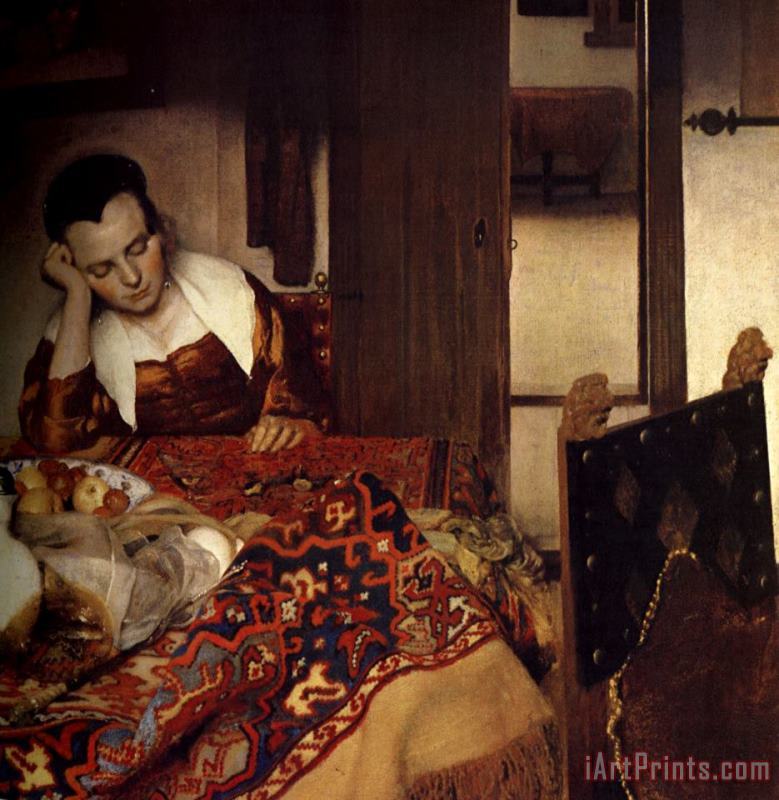 A Maid Asleep painting - Johannes Vermeer A Maid Asleep Art Print