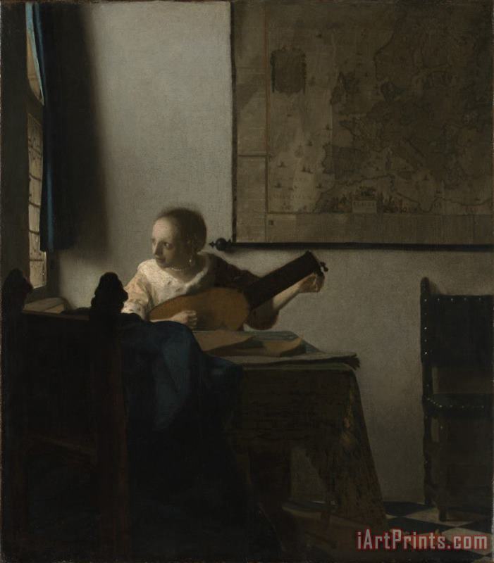 Woman with a Lute Near a Window painting - Johannes Vermeer Woman with a Lute Near a Window Art Print