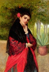 John-Bagnold Burgess A Spanish Beauty painting