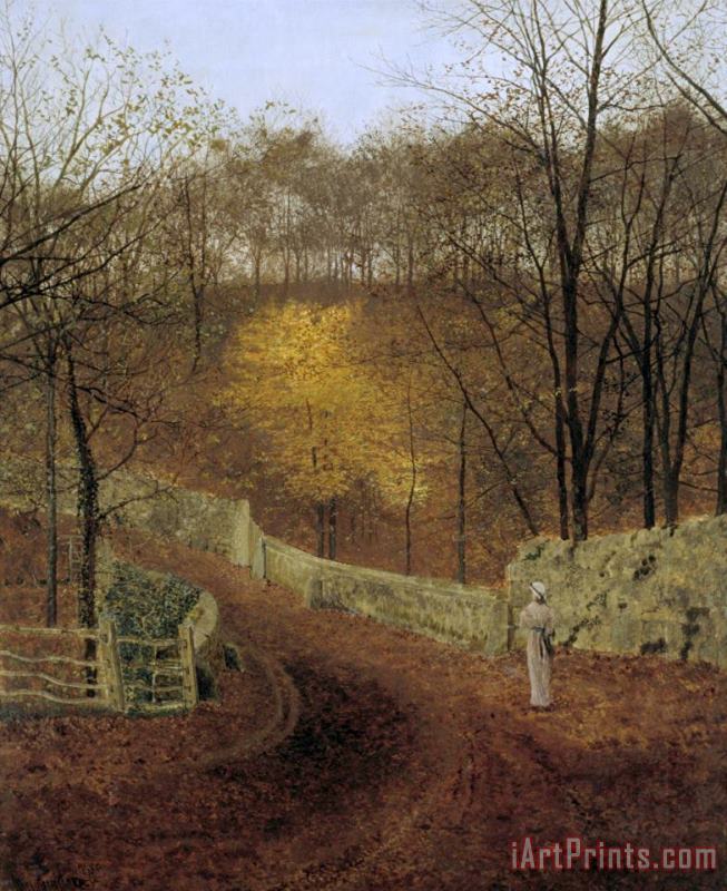 Autumn Herbst 1878 painting - John Atkinson Grimshaw Autumn Herbst 1878 Art Print