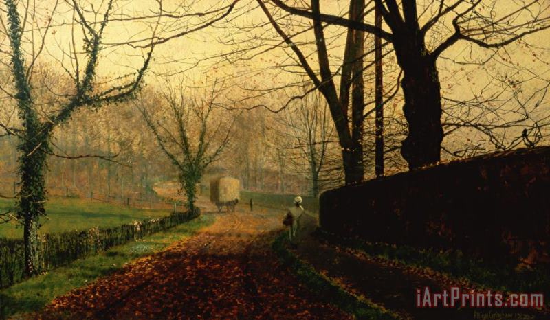 John Atkinson Grimshaw Autumn Sunshine Stapleton Parknear Pontefract Art Painting