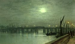 John Atkinson Grimshaw Battersea Bridge by Moonlight painting