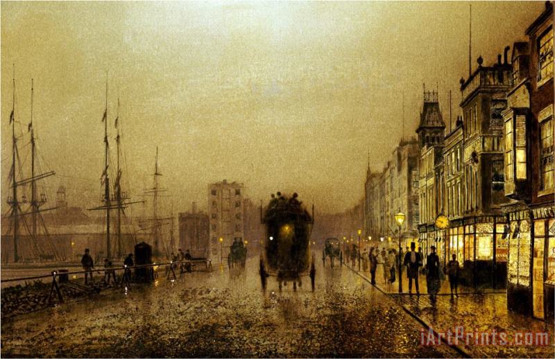 Glasgow Docks painting - John Atkinson Grimshaw Glasgow Docks Art Print