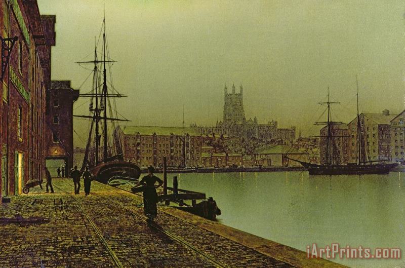 Gloucester Docks painting - John Atkinson Grimshaw Gloucester Docks Art Print