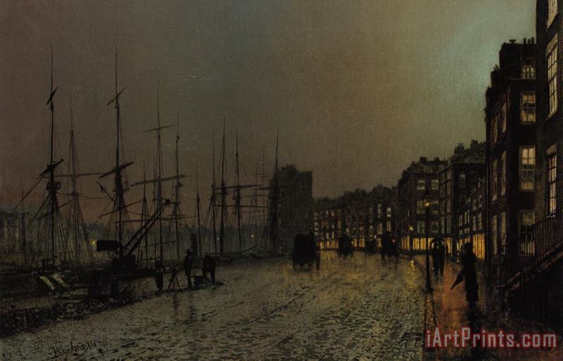 Shipping on The Clyde painting - John Atkinson Grimshaw Shipping on The Clyde Art Print