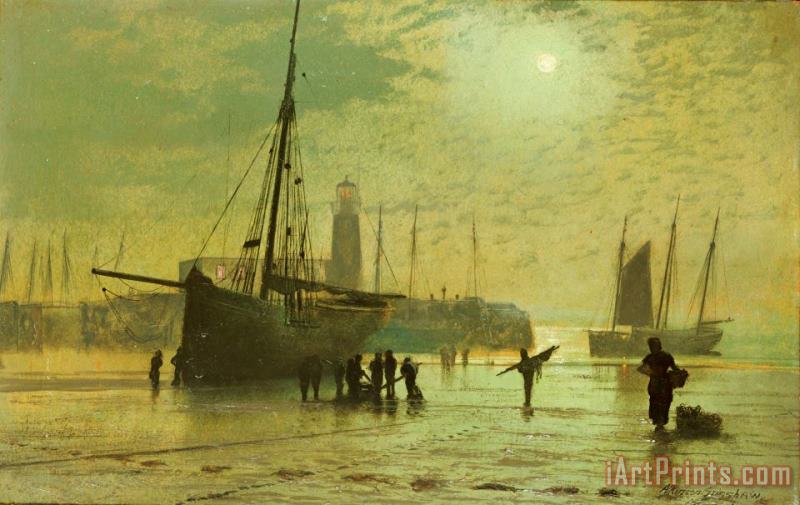 The Lighthouse at Scarborough painting - John Atkinson Grimshaw The Lighthouse at Scarborough Art Print