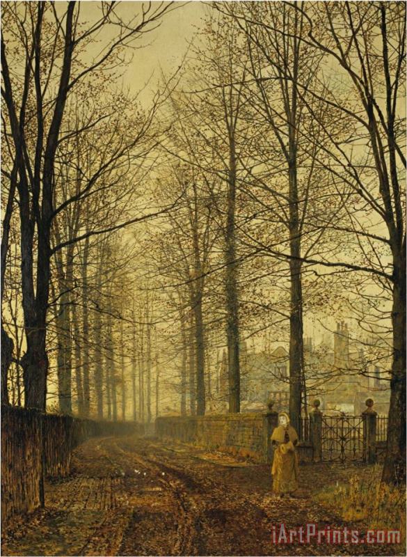 John Atkinson Grimshaw Three Hundred Years Ago 1892 Art Painting