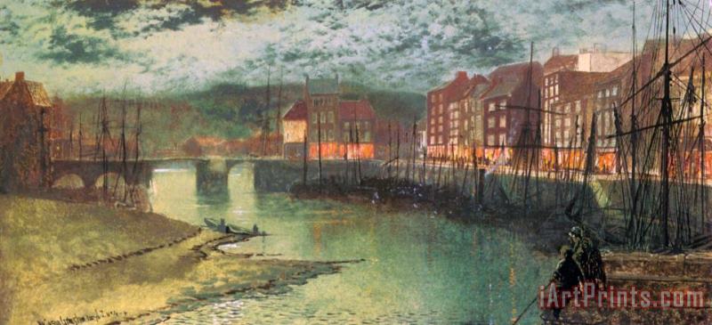 Whitby Docks painting - John Atkinson Grimshaw Whitby Docks Art Print