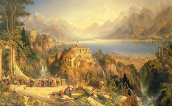 John Bell Celebrating the Grape Harvest Lake Orta North Italy painting