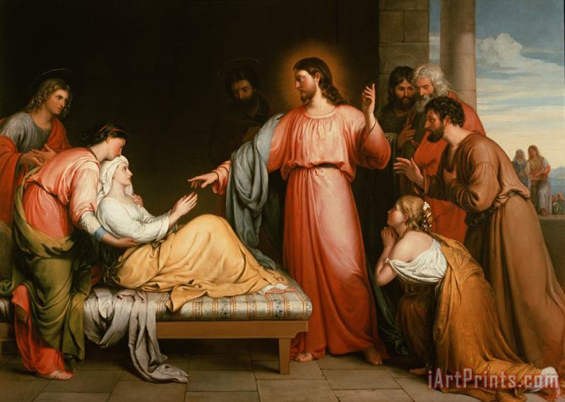 John Bridges Christ healing the mother of Simon Peter Art Print