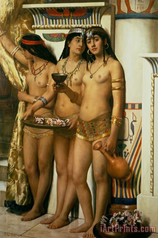 The Handmaidens of Pharaoh painting - John Collier The Handmaidens of Pharaoh Art Print