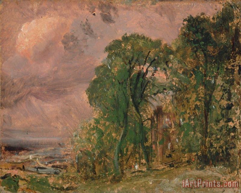 John Constable A View at Hampstead with Stormy Weather Art Print