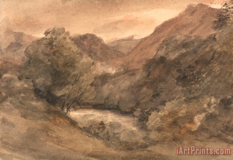 Borrowdale Evening After a Fine Day, 1 October 1806 painting - John Constable Borrowdale Evening After a Fine Day, 1 October 1806 Art Print