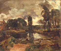 John Constable Flatford Mill from the Lock painting