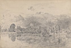 John Constable Fulham Church From Across The River painting