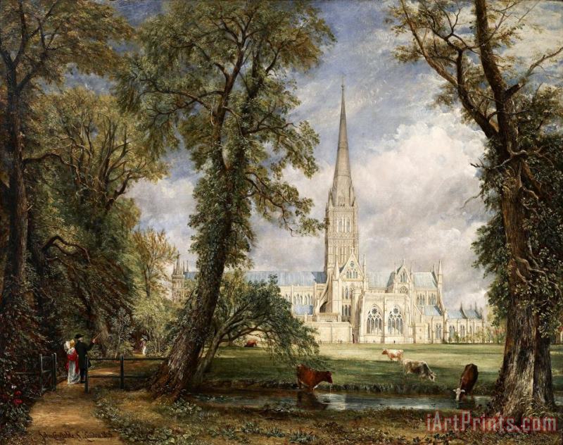 Salisbury Cathedral From The Bishop's Garden painting - John Constable Salisbury Cathedral From The Bishop's Garden Art Print