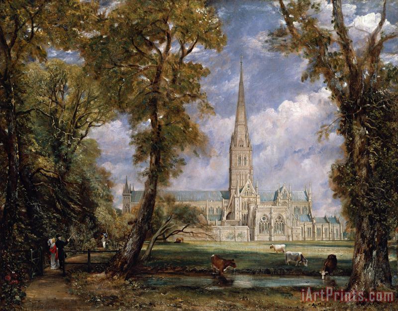 Salisbury Cathedral From The Bishops' Grounds painting - John Constable Salisbury Cathedral From The Bishops' Grounds Art Print